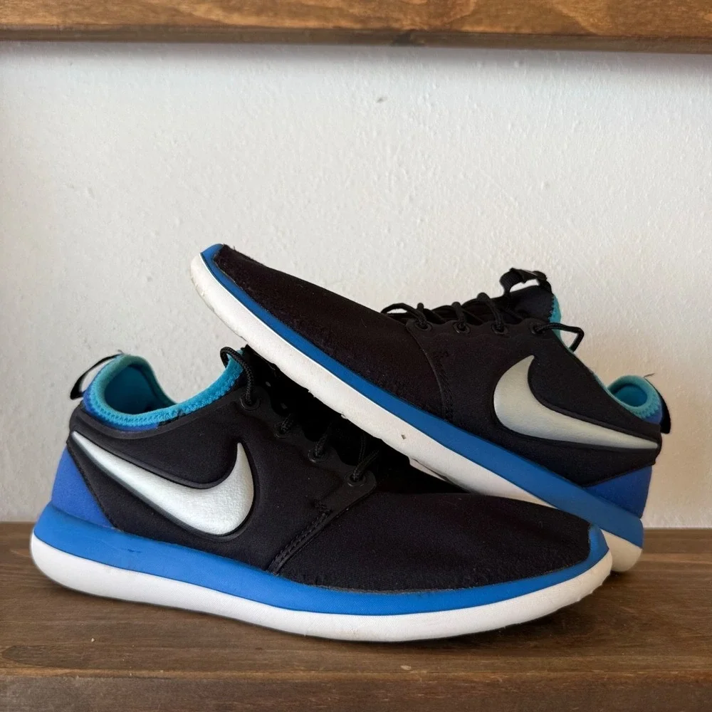 Nike Roshe Two GS Sneakers Youth 5.5Y Black Blue Running Shoes 844653-002